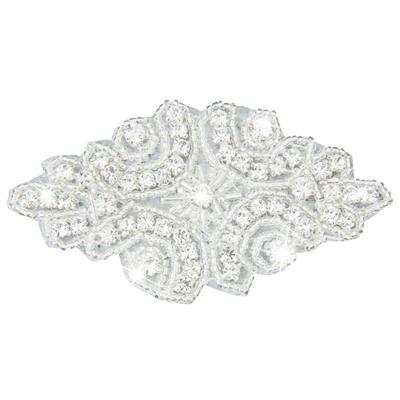 Crystal Rhinestone Iron On Leaf Shape Applique For Wedding Bridal Dress DIY