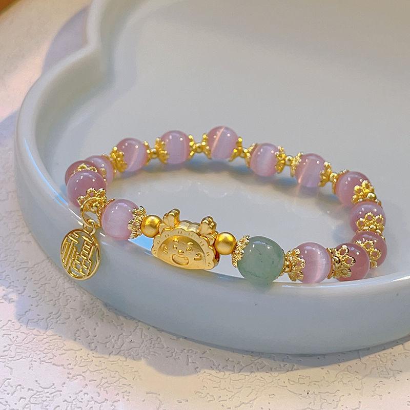 New Chinese-style Red Rope Bracelet for The Year of The Dragon Female Yilong Steamed Dumpling Dragon High-grade Jewelry