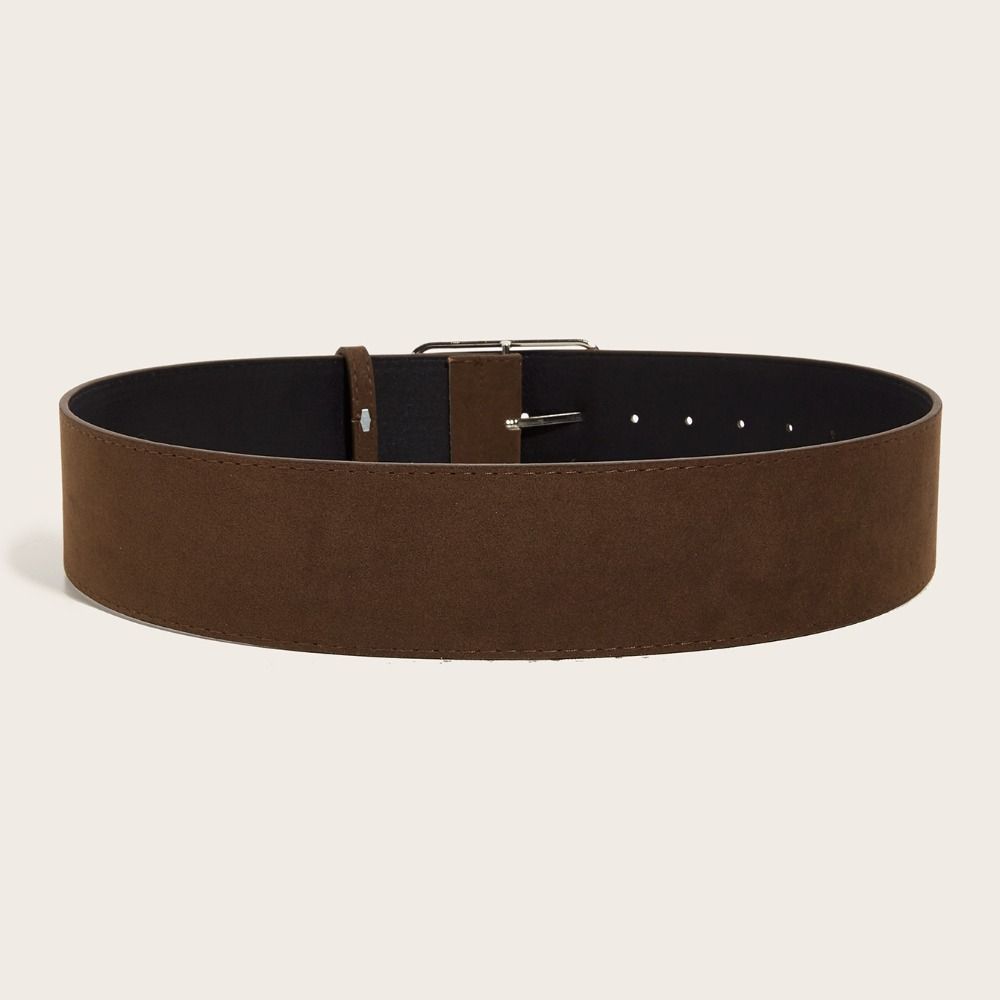 Maillard Styles Suede Leather Wide Belt Luxury Design Casual Business Waist Strap Versatile Trendy Pin Buckle Waistband Gifts