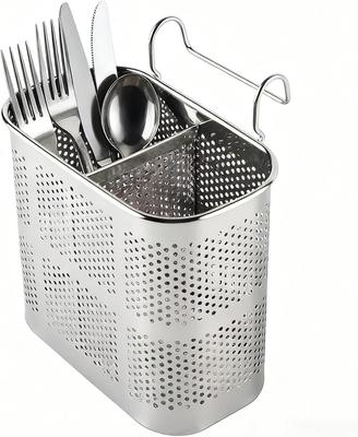 Stainless Steel Chopsticks Utensil Storage Drying Basket, Hanging Drain Rack Organizer for Kitchen Sink Countertop Dish Rack