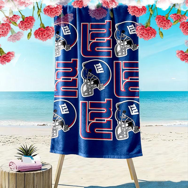 New York Giants Print Beach Towel, Large Soft Quick Dry Towel for Beach Camping Swimming