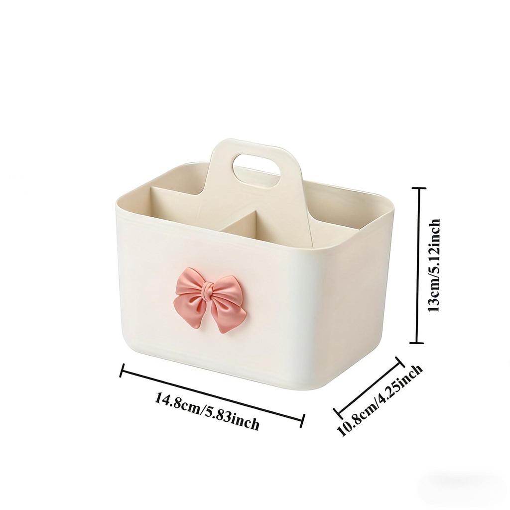 Desktop Cosmetic Organiser, Pen and Desk Organiser, Split Marker Organiser with Handle Bracket Portable Utility Fixed Container