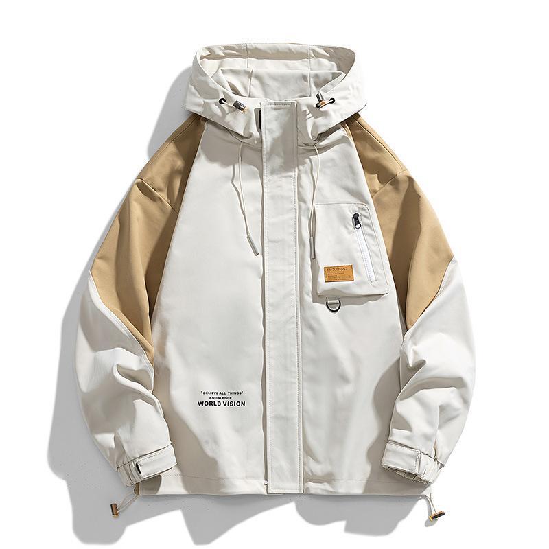 Tooling Jacket Men's Spring and Autumn New Loose Hooded Trendy Top Fat Fat Guy Large Size Coat