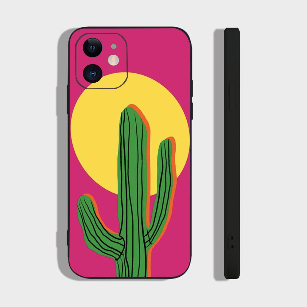 

Vase Flowers Simple Phone Case For IPhone 17 Air 16 15 14 13 Pro Max 11 12 Black Silicone Cover IPHONE 16PRO
