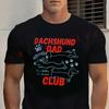 Dachshund Dad Club Graphic Motorcycle Cotton T-shirt  Unisex Tops