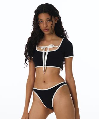 VINAJ Line Classic Short Bikini Bra Bk (Front Ribbon)