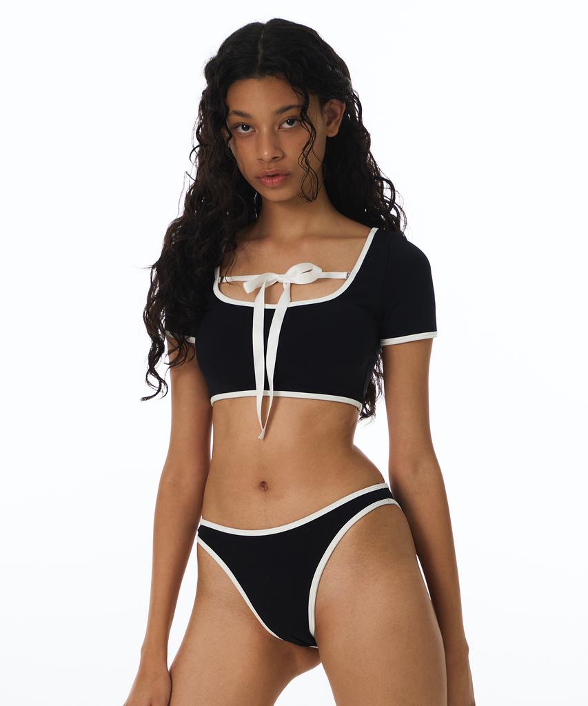 VINAJ Line Classic Short Bikini Bra Bk (Front Ribbon)