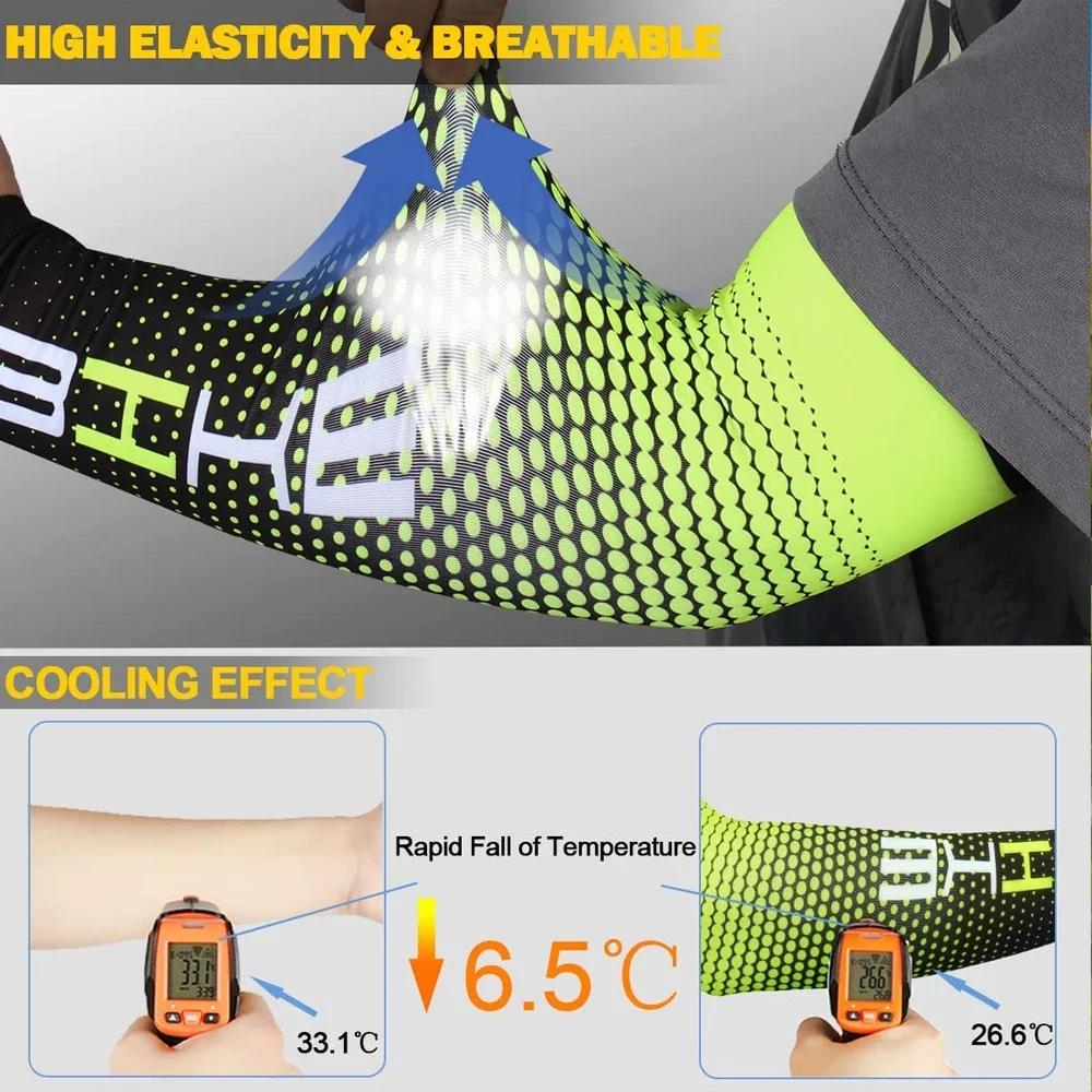 1Pair Sports Arm Compression Sleeve UV Protection Basketball Cycling Running Volleyball Sunscreen Bands Arm Warmer