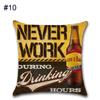 Linen 18" Cotton Pillow Case Vintage Beer Wine Bottle Sofa Throw Cover Cushion