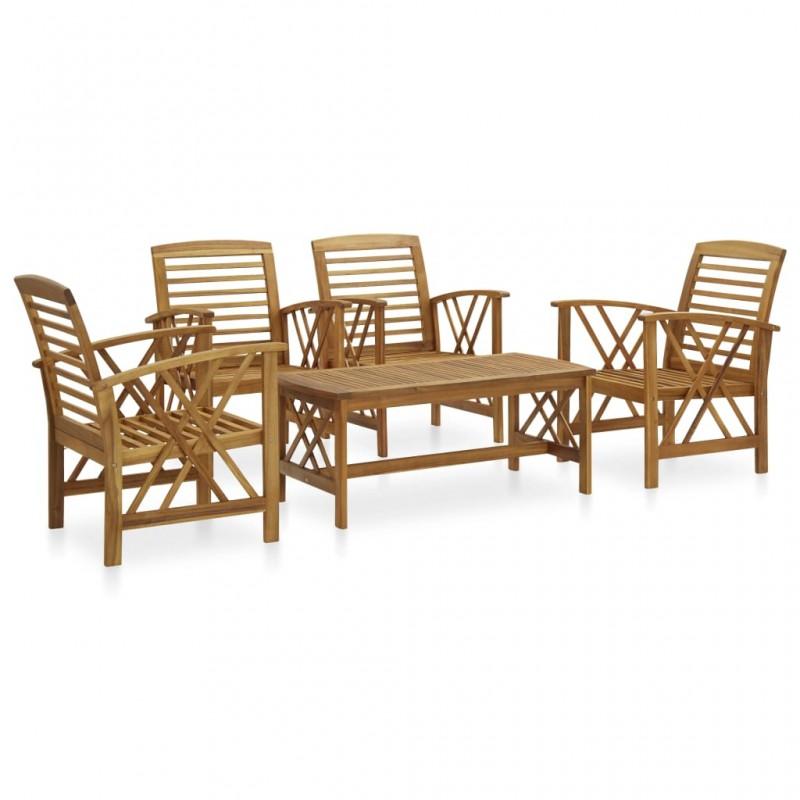 Day and Night - Day and Night Garden Furniture Set 5 Pieces Solid Acacia Wood
