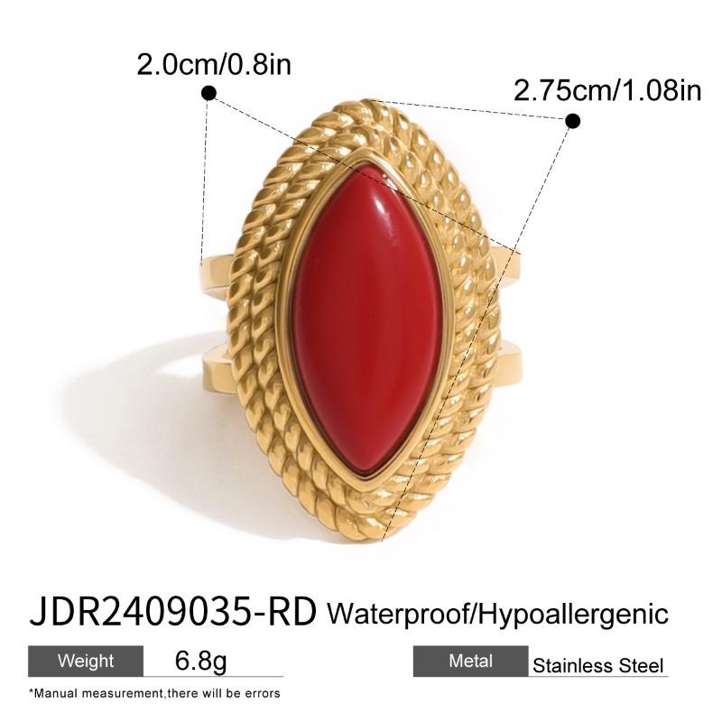 Stainless Steel Red Agate Heart-shaped Necklace, High-end Pendant Earrings, Exclusive Ring