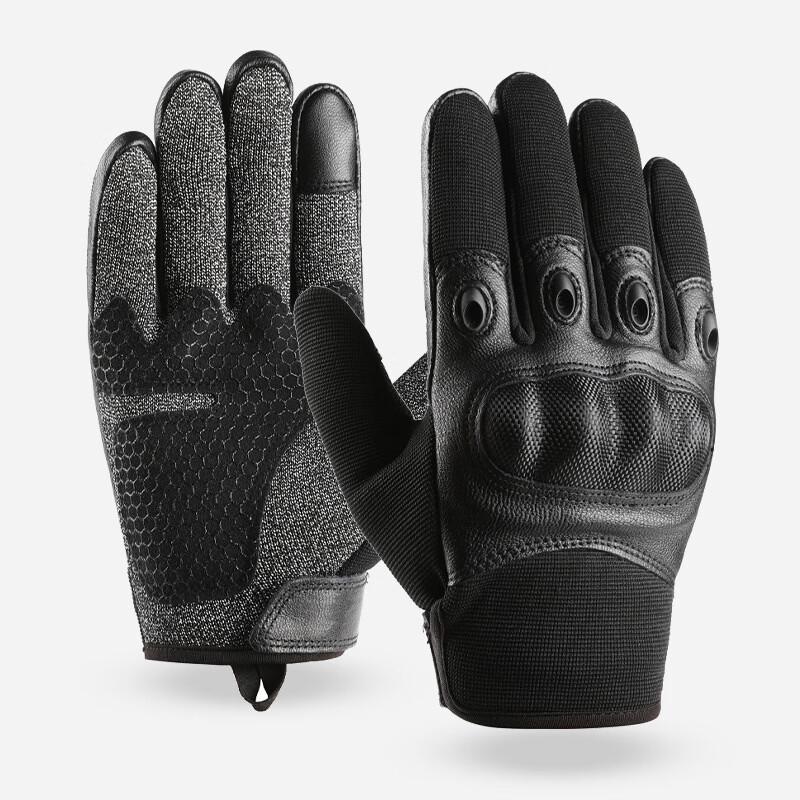 Carbon Fiber Hard Shell Full Finger Tactical Gloves