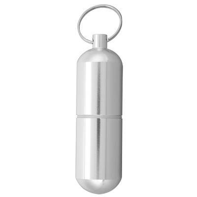 Pillendose aus Aluminiumlegierung, wasserdicht, mit Schlüsselanhänger, Pillenhalter, Organizer für Reisen im Freien, groß
