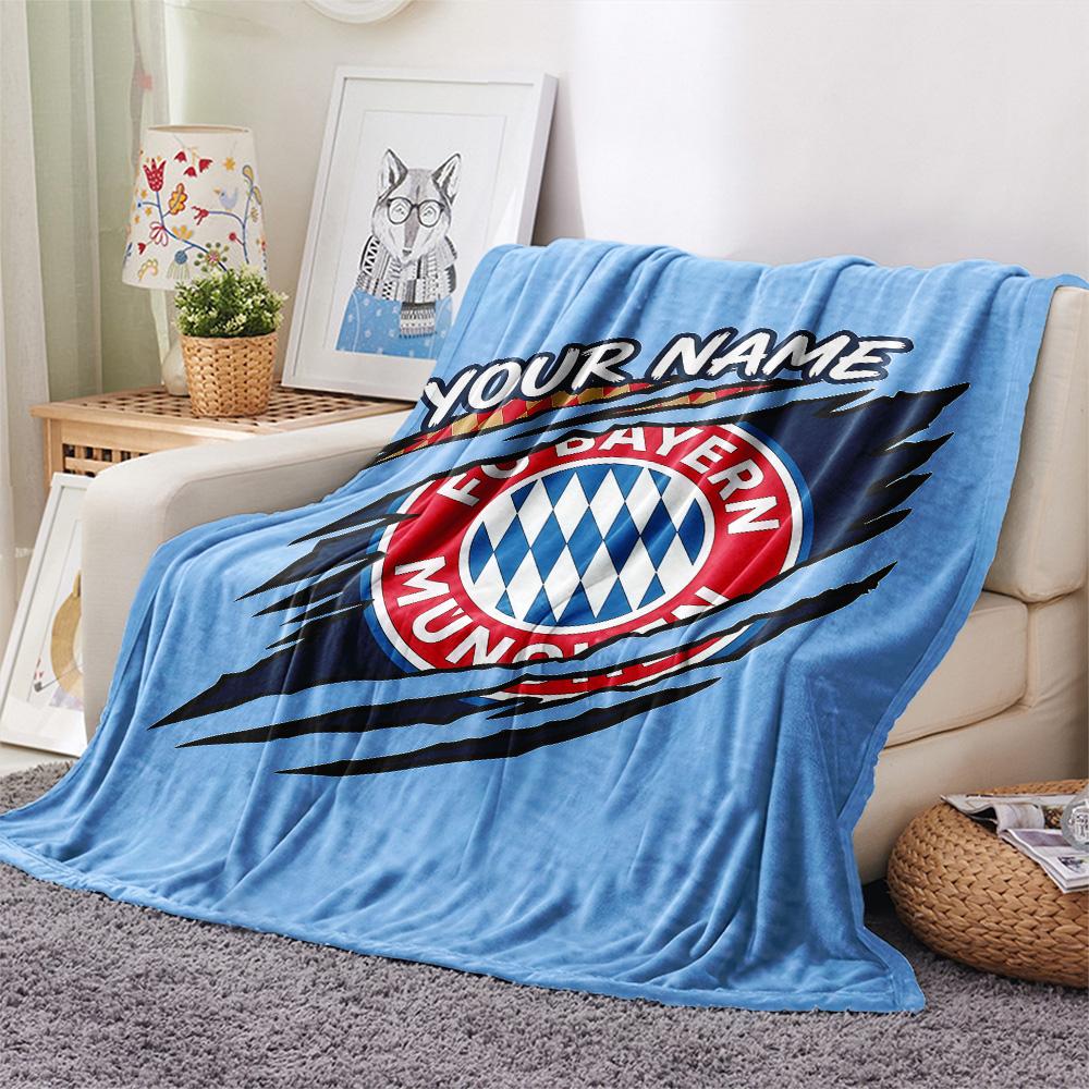Custom Name Bayern München Flannel Blanket, High Quality Comfortable for All Seasons, Home Decor, Warmth and Comfort