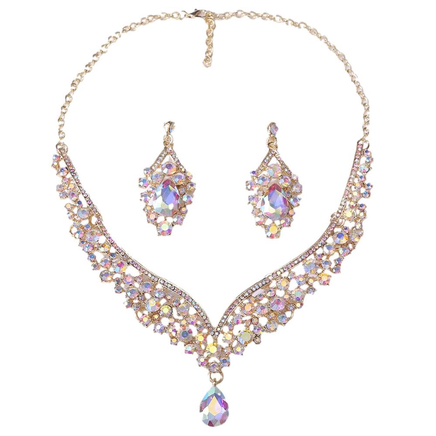

Belly ballroom party Aurora stone [J s select] dance, dance, ladies necklace, earrings, (gold aurora)