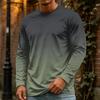 T-shirt da uomo a maniche lunghe con girocollo, top casual in cotone