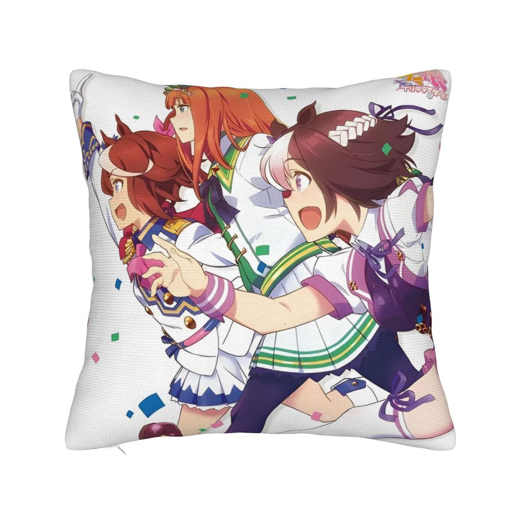 Printing Umamusume Pretty Derby Haru Urara Pillowcase Polyester Cushion Cover Gift  Throw Pillow Case Cover Car Square