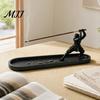 Schwarz Matt Räuchergefäß Samurai-Schwerter Ornament mit Aschenbecher, Zen Stil Halter Einzigartiges Geschenk für Fans Heim Büro Dekor, Meditation