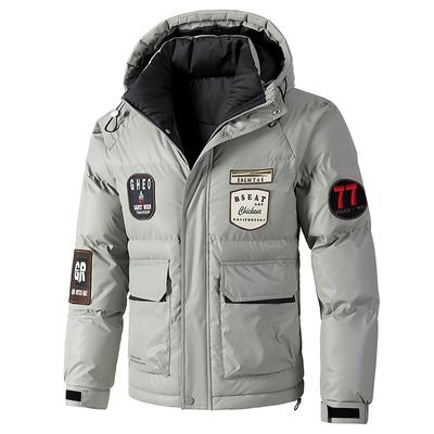 Herfst Winter Dikke Warme Jas met Capuchon en Katoenvulling Herenjas Waterdichte Bovenkleding Parka's Mannelijke Sportkleding