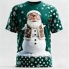 Sommer Herren Santa 3D-Druck Rundhals-T-Shirt