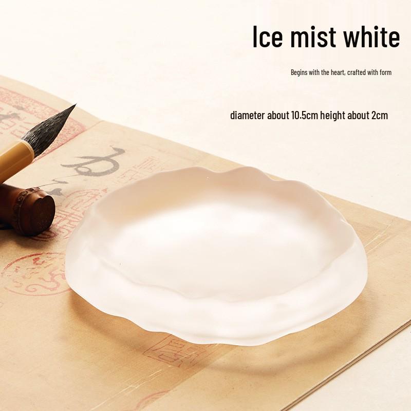 Small Crystal Ink Dish for Calligraphy – Chinese Painting Water Bowl and Brush Rest.