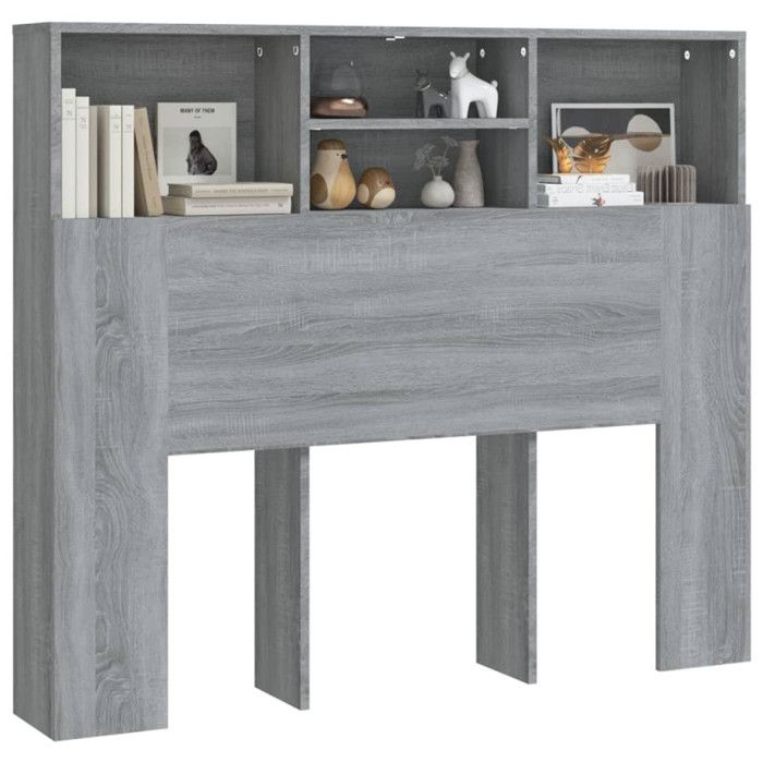 VidaXL Armoire de tête de lit Chêne fumé 120x19x103,5 cm