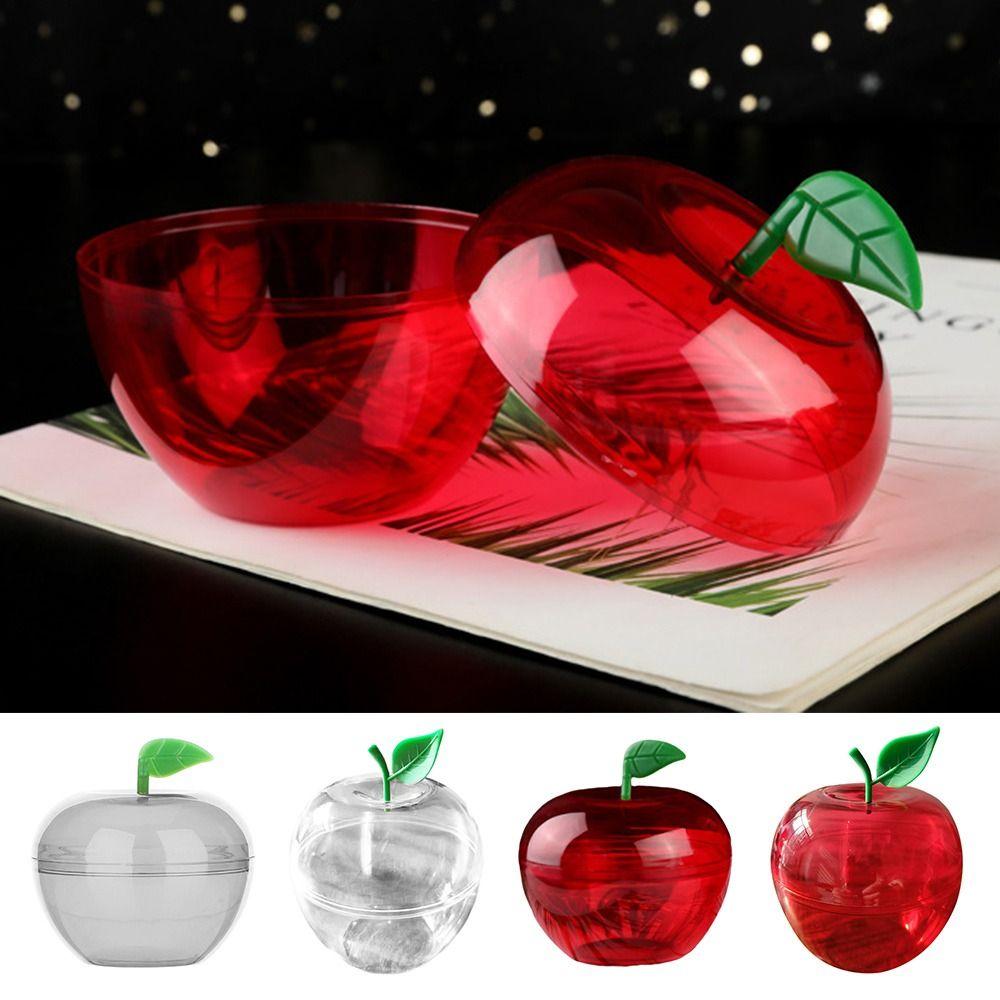 5pcs Transparent Plastic Christmas Decorations Balls Apple Shaped Display Holder Clear Bauble Ornament Openable Design