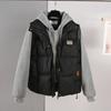 Winter New Velvet Jacket Short Versatile Korean Version Hooded Splicing Down Cotton Jacket