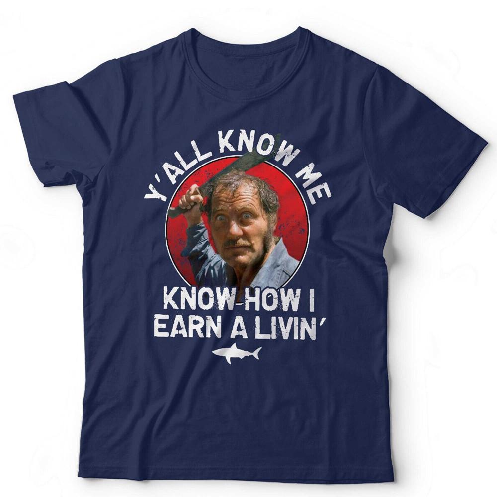 Jaws TShirt Yall Know Me Unisex Quint Shark Fishing Retro Vintage Amity Island S