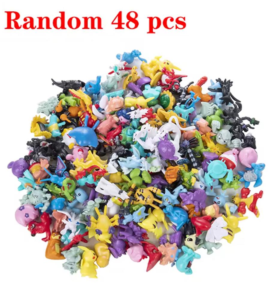 24-144pcs Anime Pokemon Pikachu Figure Action Toys 2-3cm Mini Not Repeating Figures PVC Model Kawaii Birthday Christmas Gifts