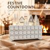 24 Drawer Wooden Advent Calendar In Christmas Village Style, Lighted Indoor Piece for Shelf Display and Daily Seasonal Tradition