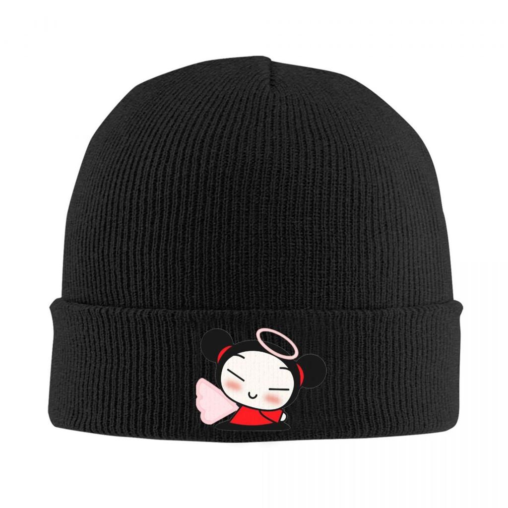 Cartoon Pucca Warm Knitted Cap Hip Hop Bonnet Hat Autumn Winter Outdoor Beanies Hats for Unisex Women Adult