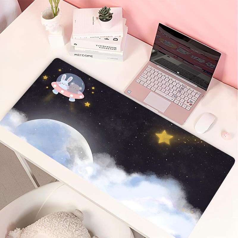 Lovely Rabbit Large Gaming Keyboard Mouse Pad Anime Green Plant Computer Gamer Tablet Mause pad Long Mousepad x Cute Mats