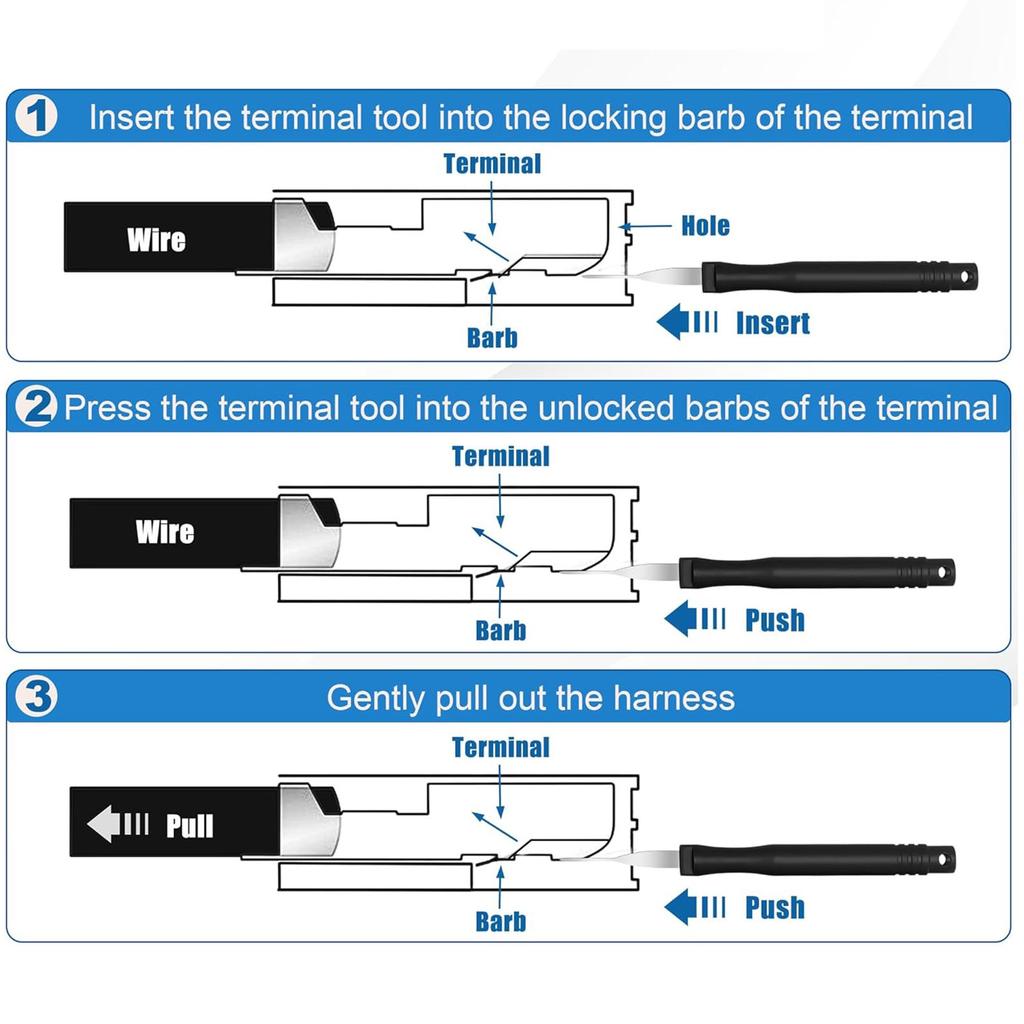 Complete Set Car Electrical Terminal Connector Pin Removal Tool Set For Wiring Harness Repair And Modification