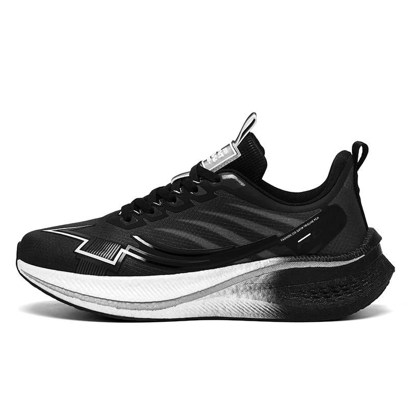 Men's Cushioning Running Shoes with Carbon Plate Marathon Women Lightweight Spring Sneakers Shock Absorption for Jogging Workout