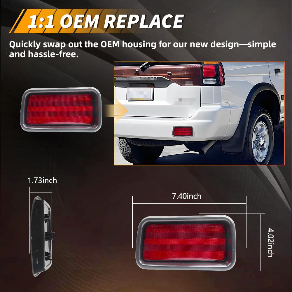 2Pcs Rear Brake Light Tail Light Reflector Turn Signal Light Cover For 1999 2000 2001 2002 2003 2004 Mitsubishi Montero Sport