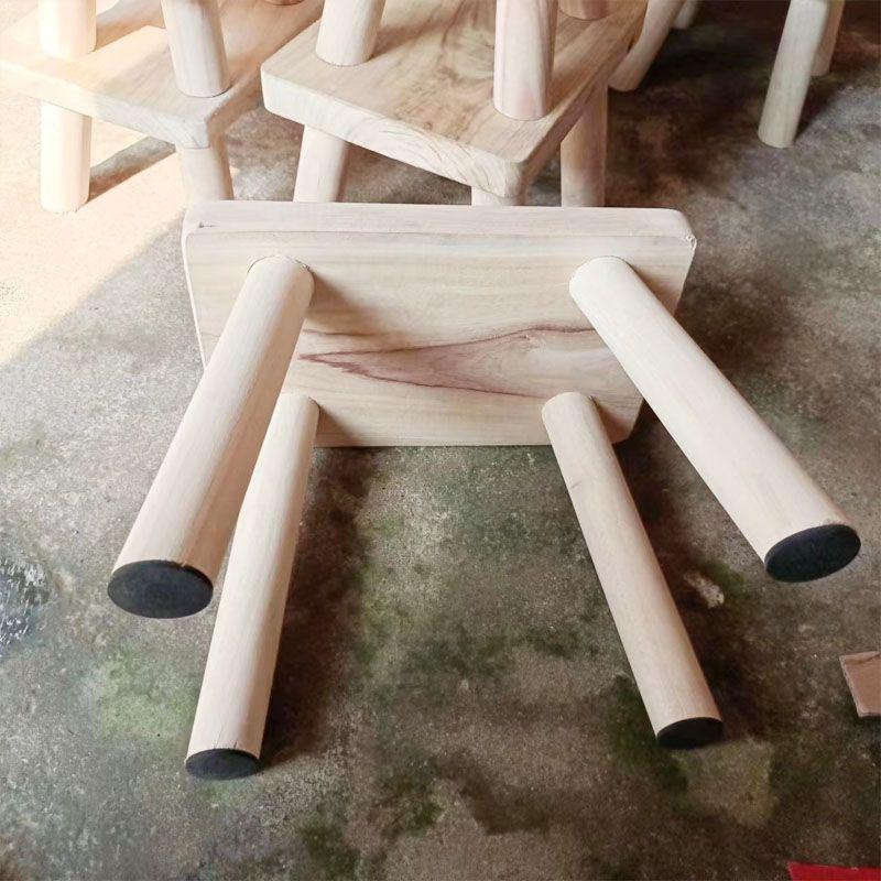 Custom Solid Camphor Wood Footstool for Living Room or Office.