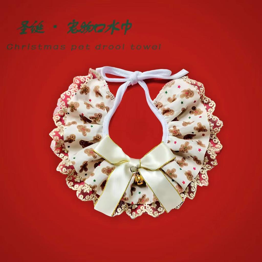 New Christmas pet saliva towel, holiday decoration dog scarf, cat scarf, bib and bow tie supplies