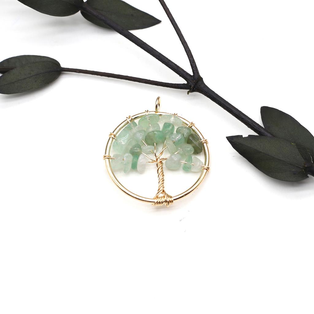 2Pcs Small Pendant Natural Stone Tree-Life Winding Pendant For Jewelry Making DIY Necklace Bracelet Accessory