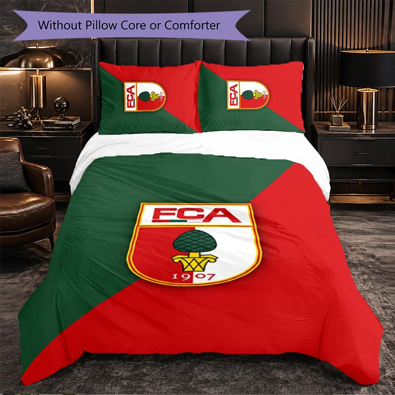 FC Augsburg FC Themed Bedding 3Pcs Duvet Cover Set Decorative Bed Linen For Teen Room Home Decoration