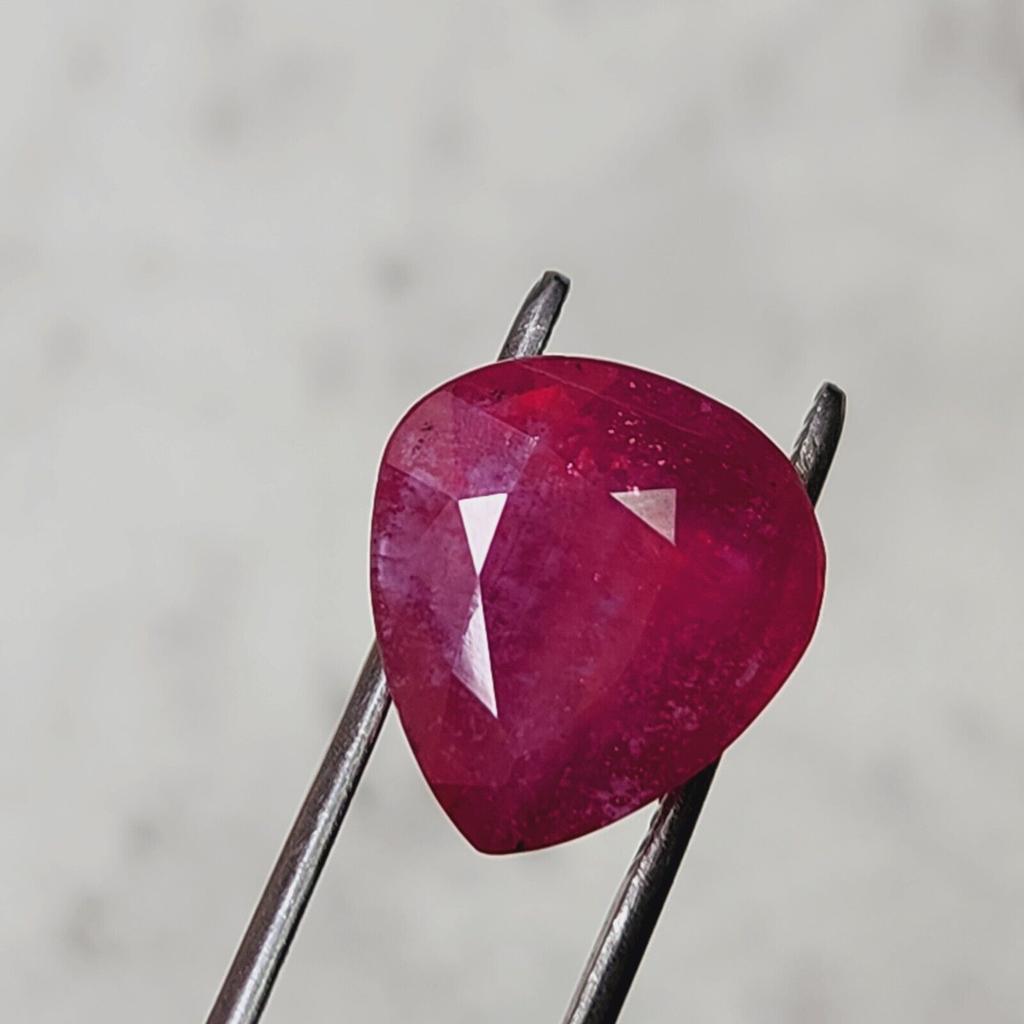 13 Cts Natural Mozambique Red Ruby Heart Shape Certified Heated Gemstone