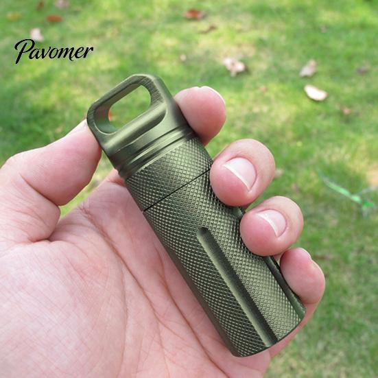 Portable Waterproof Pill Holder Bottle Aluminum Alloy Storage Jar Compact Sealed Size Container Case Emergency Tools