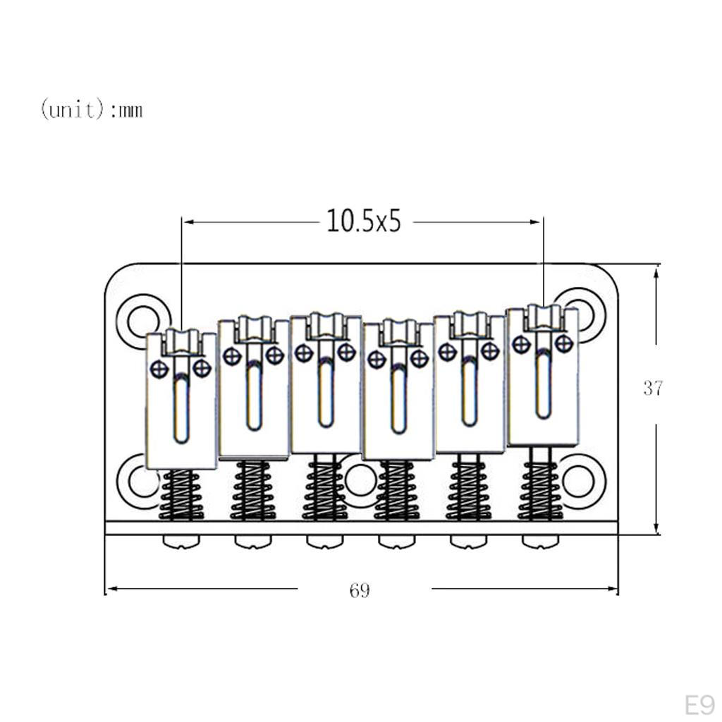 Фиксированный бридж для электрогитары Hardtail серебряный — фото 9