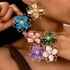 [HF][HS]1Pair Women's Earrings Women's Hollow Flower Earrings Are Sweet And Romantic For Daily Wear And Vacation Wear