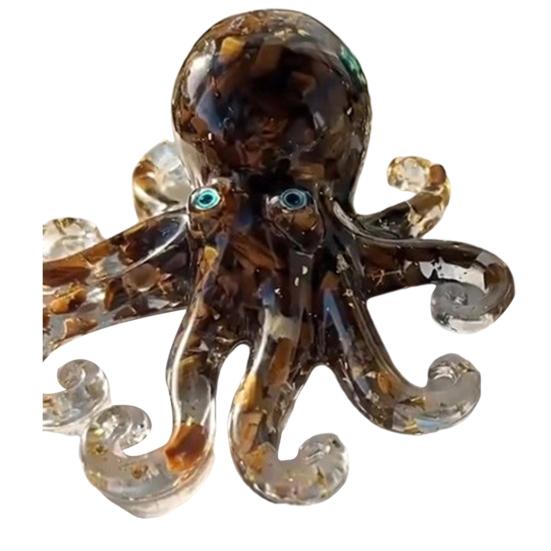 Falsk Krystall Epoksy Blekksprut Ornament Helbredende Naturstein Epoksy Blekksprut