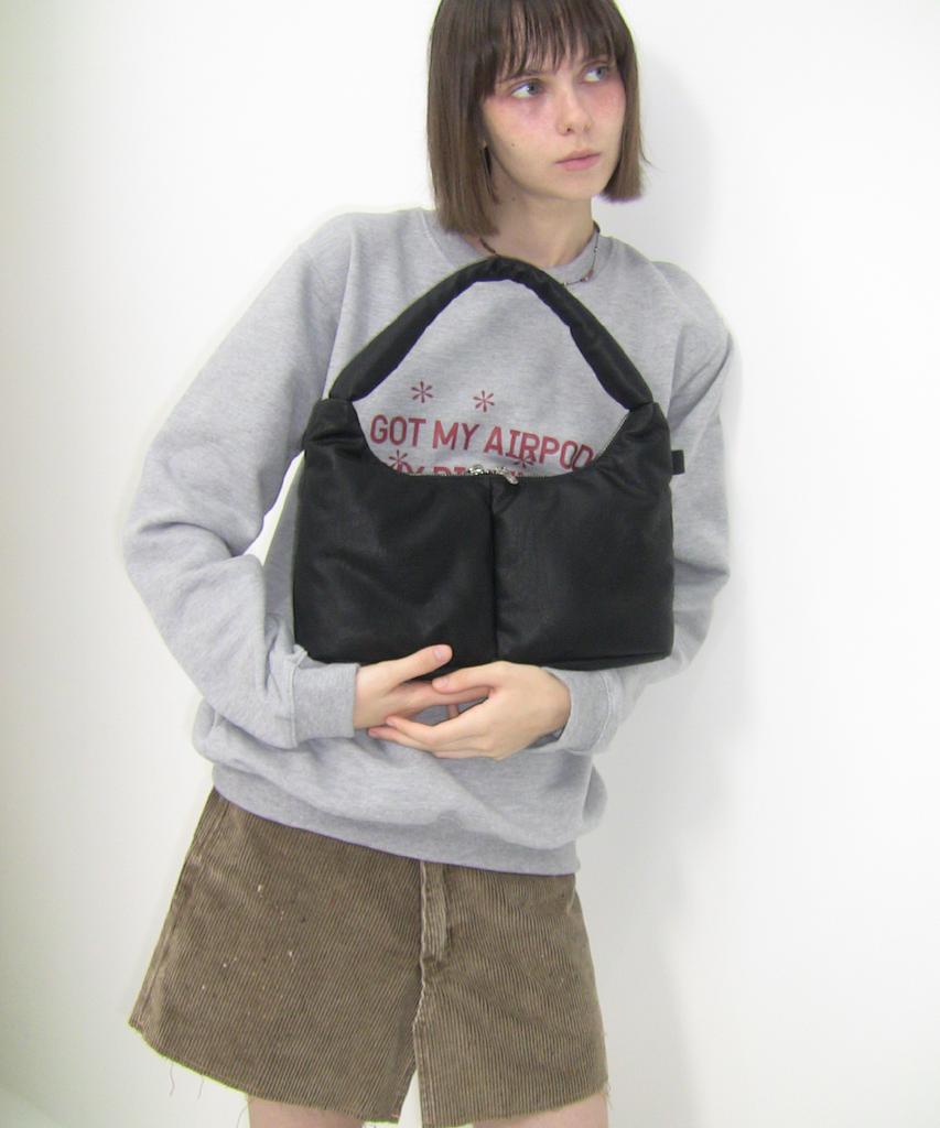 Fillintheblank Soft Basket Hobo Bag (S)(Black)