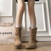 Temperament Flat Three-centimeter Vintage Pile Boots Women's Autumn New Boots Martin Boots Anti-suede Shoes