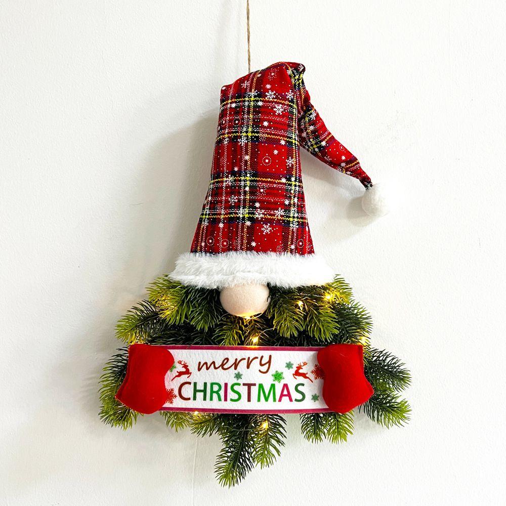 Branches Xmas Tree Ornament Christmas Swedish Gnomes Dangling Santa Claus Long Legs With Lights