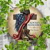 Metal Patriotic Wall Art Sign Remember Our Heroes 7.8x7.8 Inch 2D Flat Print Home Bar Cafe Decor
