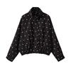 Moda Street Donna Autunno 2026 Giacca Bomber Manica Lunga Collo Alto Pois W08 0537